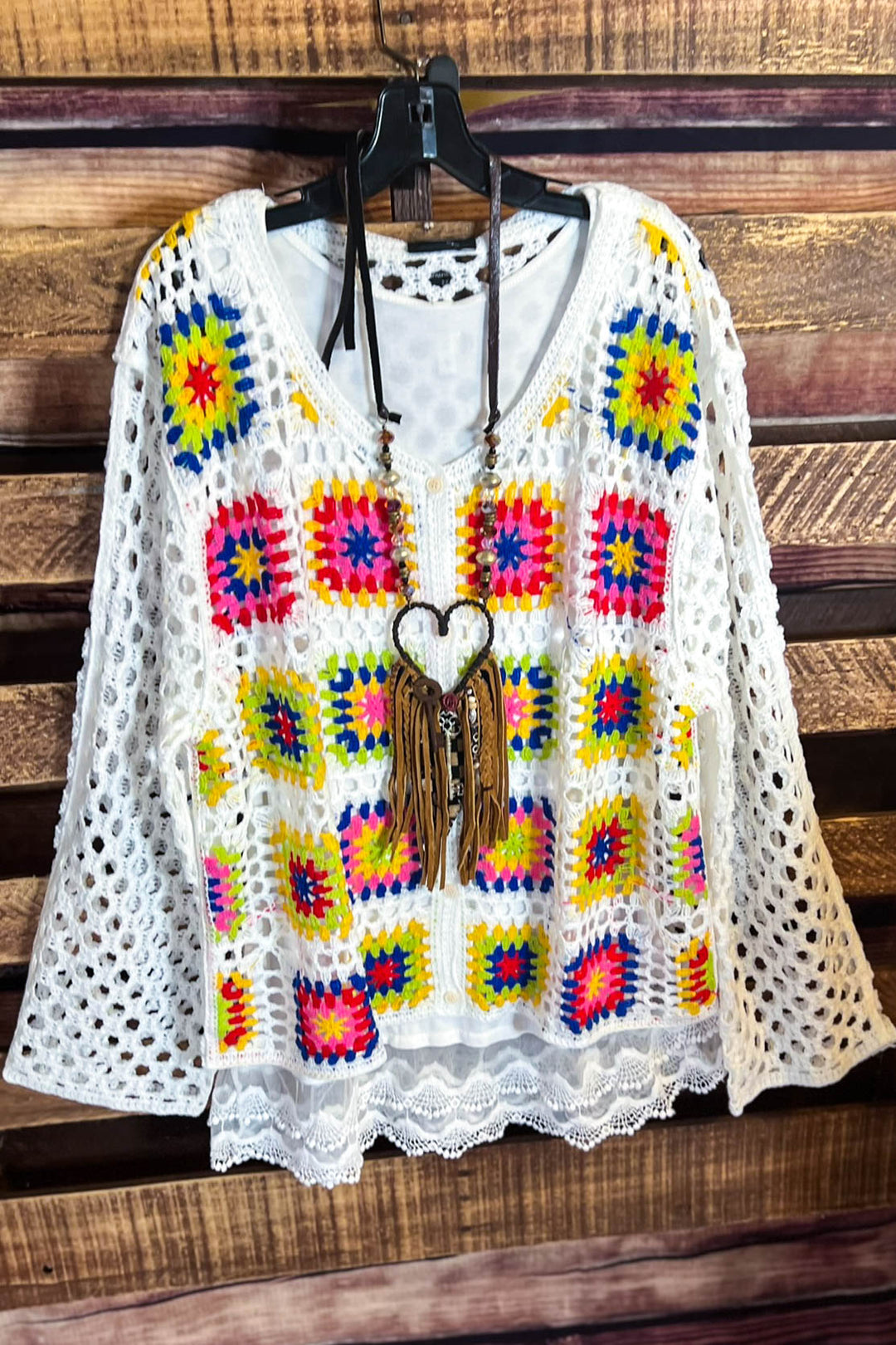 Sunset Walks Throwover Top Multi-Color