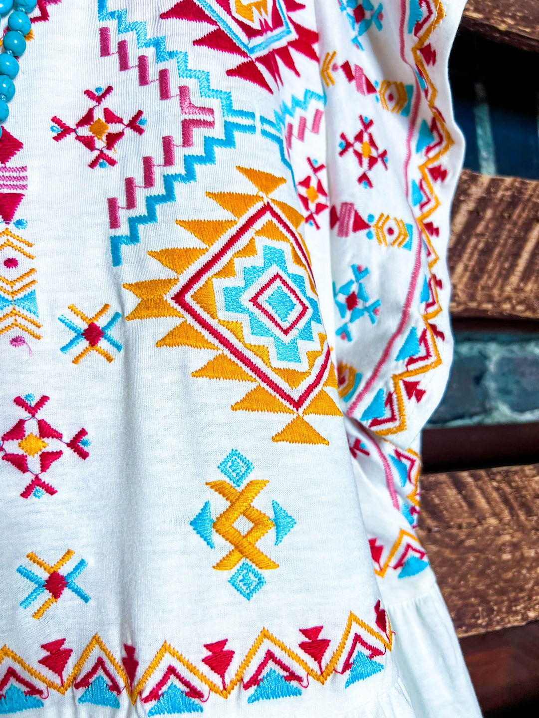 MY HEART IS YOURS IVORY & MULTI COLOR EMBROIDERED BLOUSE-----------SALE