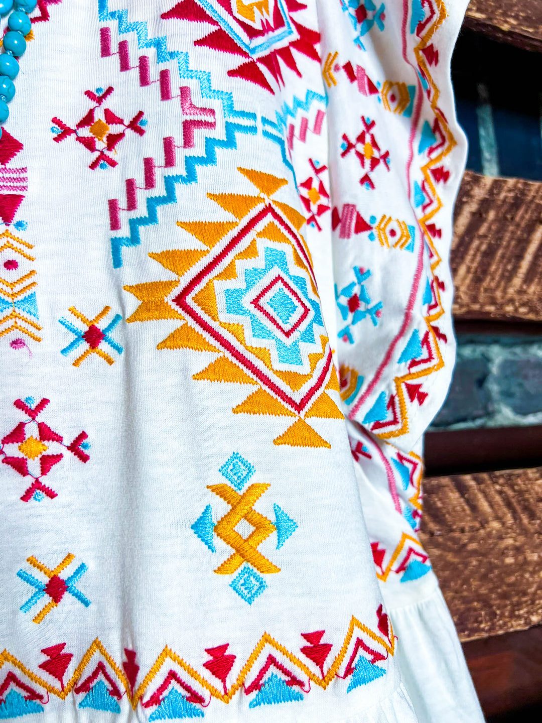 MY HEART IS YOURS IVORY & MULTI COLOR EMBROIDERED BLOUSE-----------SALE