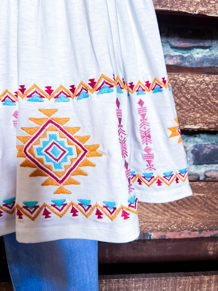 MY HEART IS YOURS IVORY & MULTI COLOR EMBROIDERED BLOUSE-----------SALE