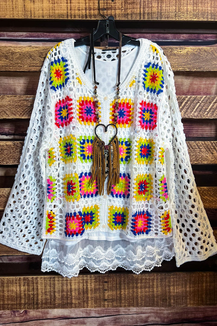 Sunset Walks Throwover Top Multi-Color