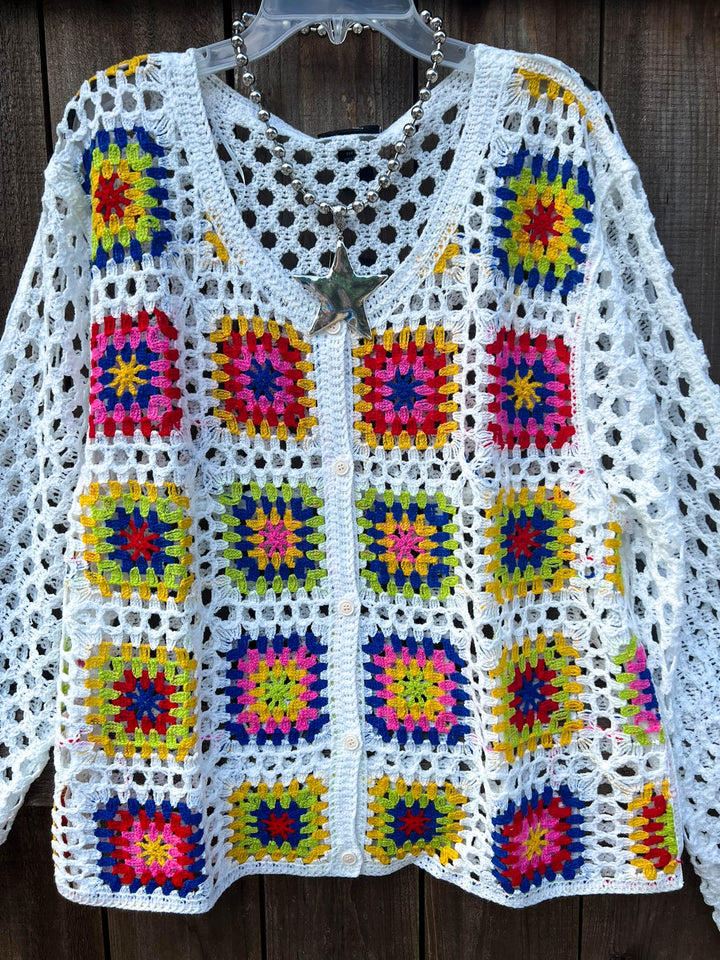 Sunset Walks Throwover Top Multi-Color