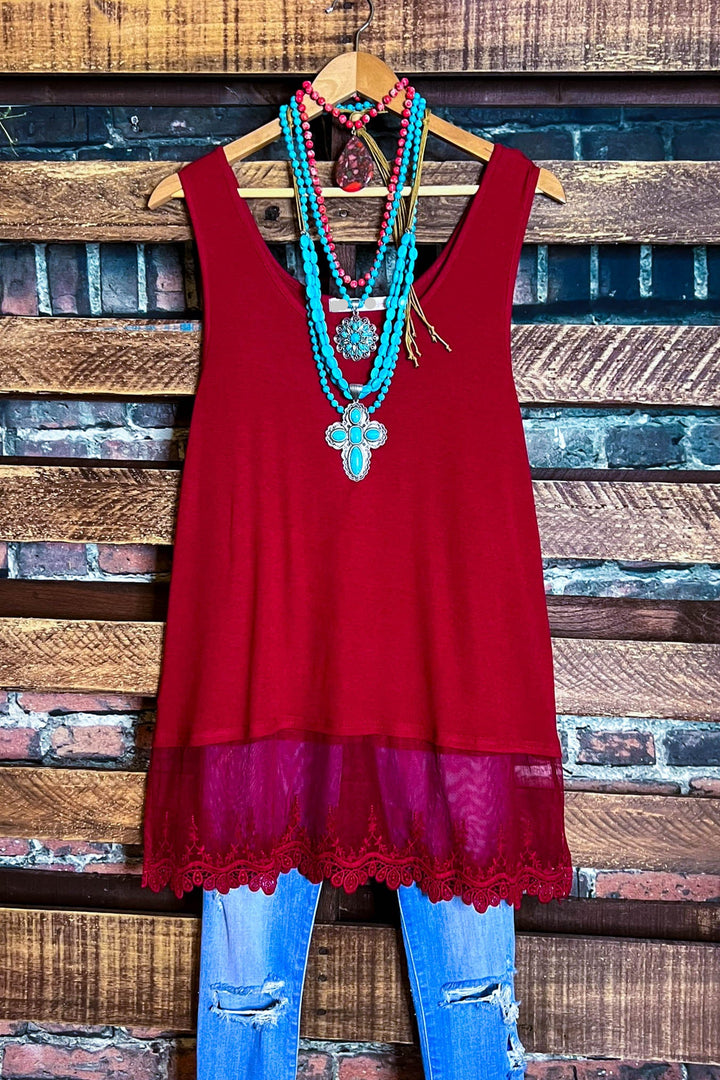 A Timeless Touch Red Lace Extender Top