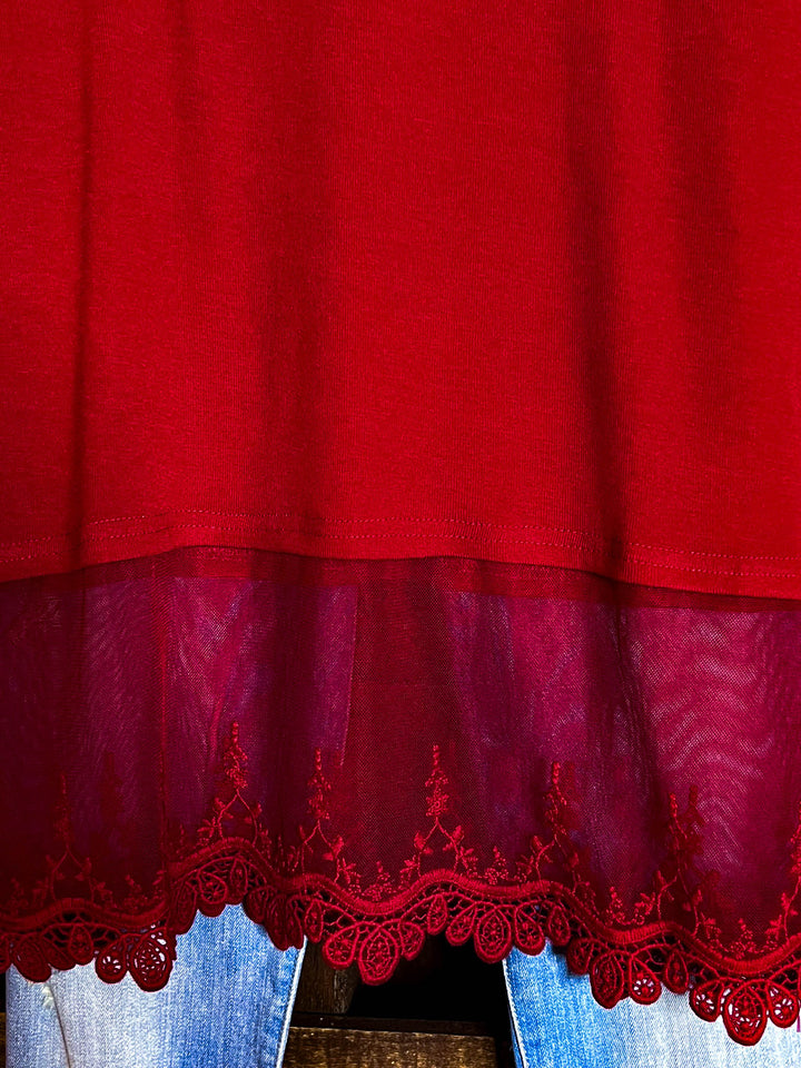 A Timeless Touch Red Lace Extender Top
