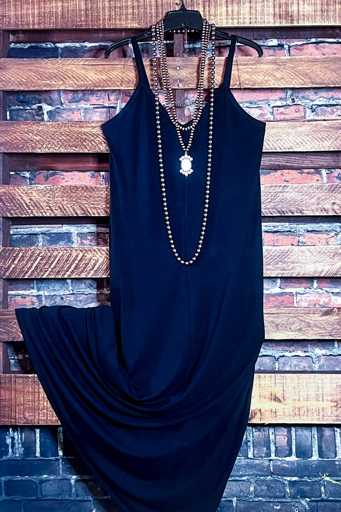 ALL FOR THE BEST BLACK COMFY MAXI DRESS