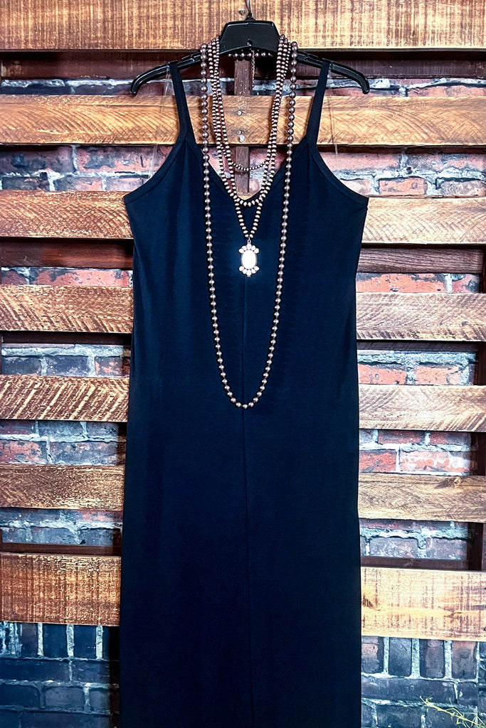 ALL FOR THE BEST BLACK COMFY MAXI DRESS