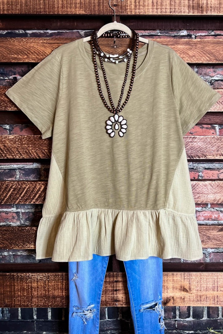 ALL ABOUT YOU 100% COTTON TUNIC IN SAGE