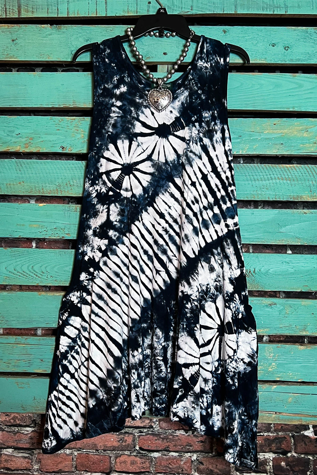 SUNNY DAY TYE DYE TANK DRESS BLACK & WHITE