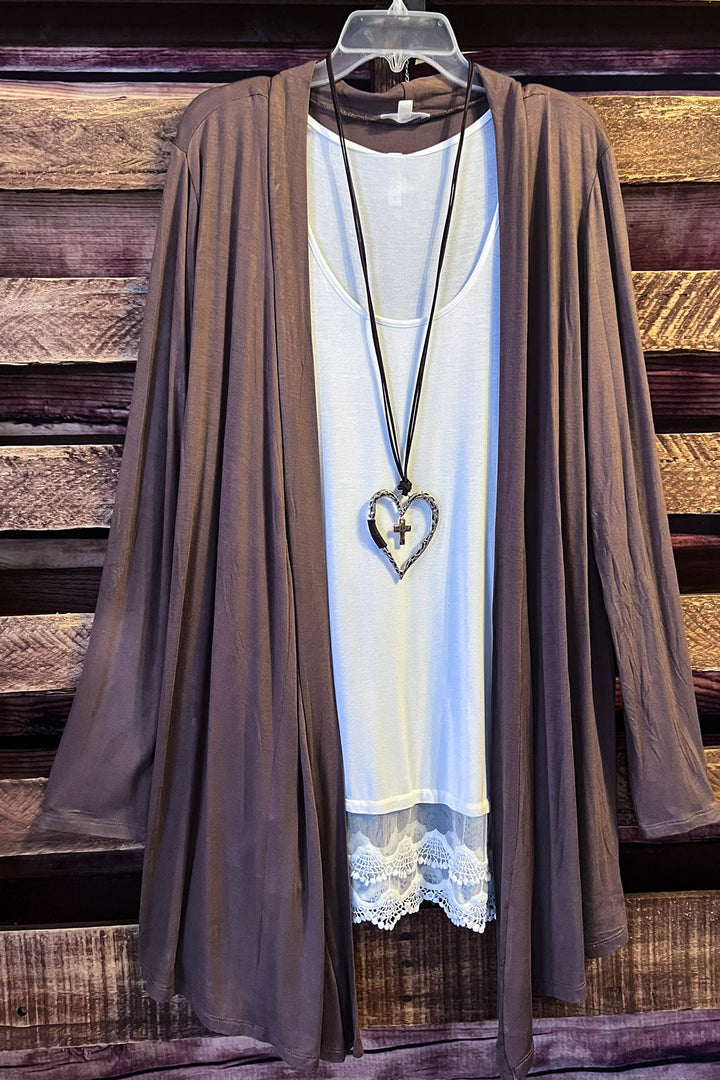 ESSENTIAL ULTRA SOFT OVERSIZED CARDIGAN IN BROWN
