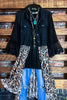 NEVER OUT OF STYLE BLACK DENIM & LACE LEOPARD FAB VEST