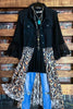 NEVER OUT OF STYLE BLACK DENIM & LACE LEOPARD FAB VEST
