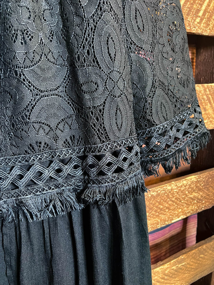 VINTAGE LACE CARDIGAN IN BLACK----------SALE