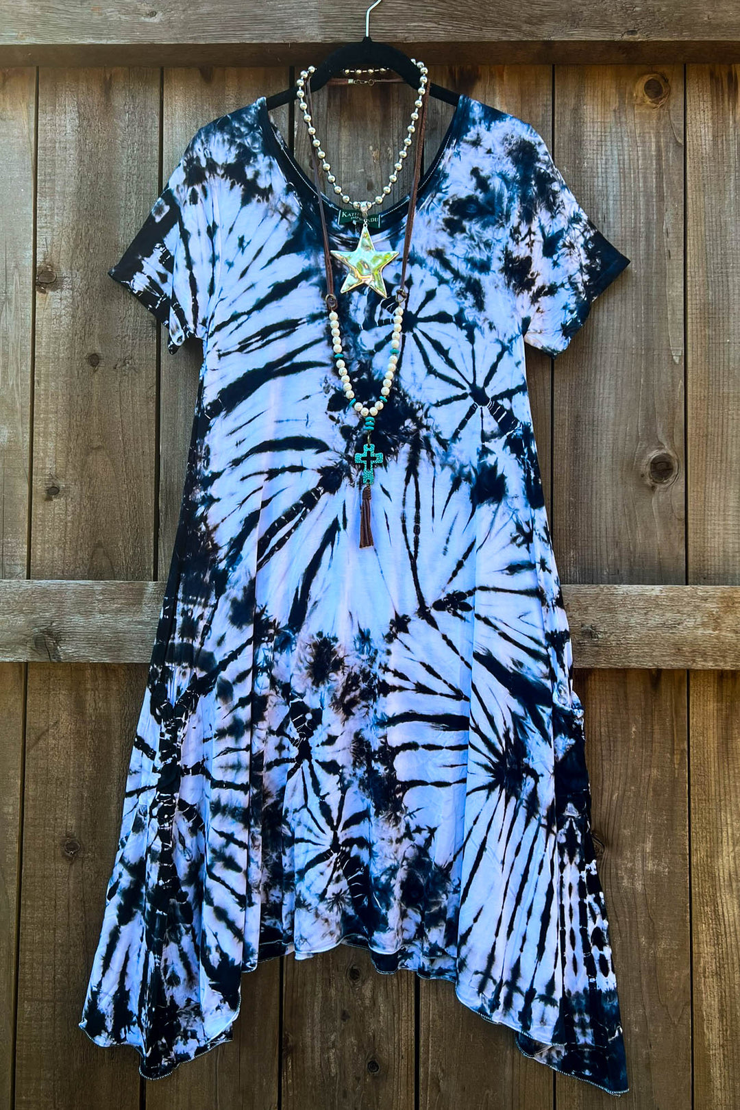 SONG OF THE SEA TIE DYE DRESS IN BLACK & WHITE