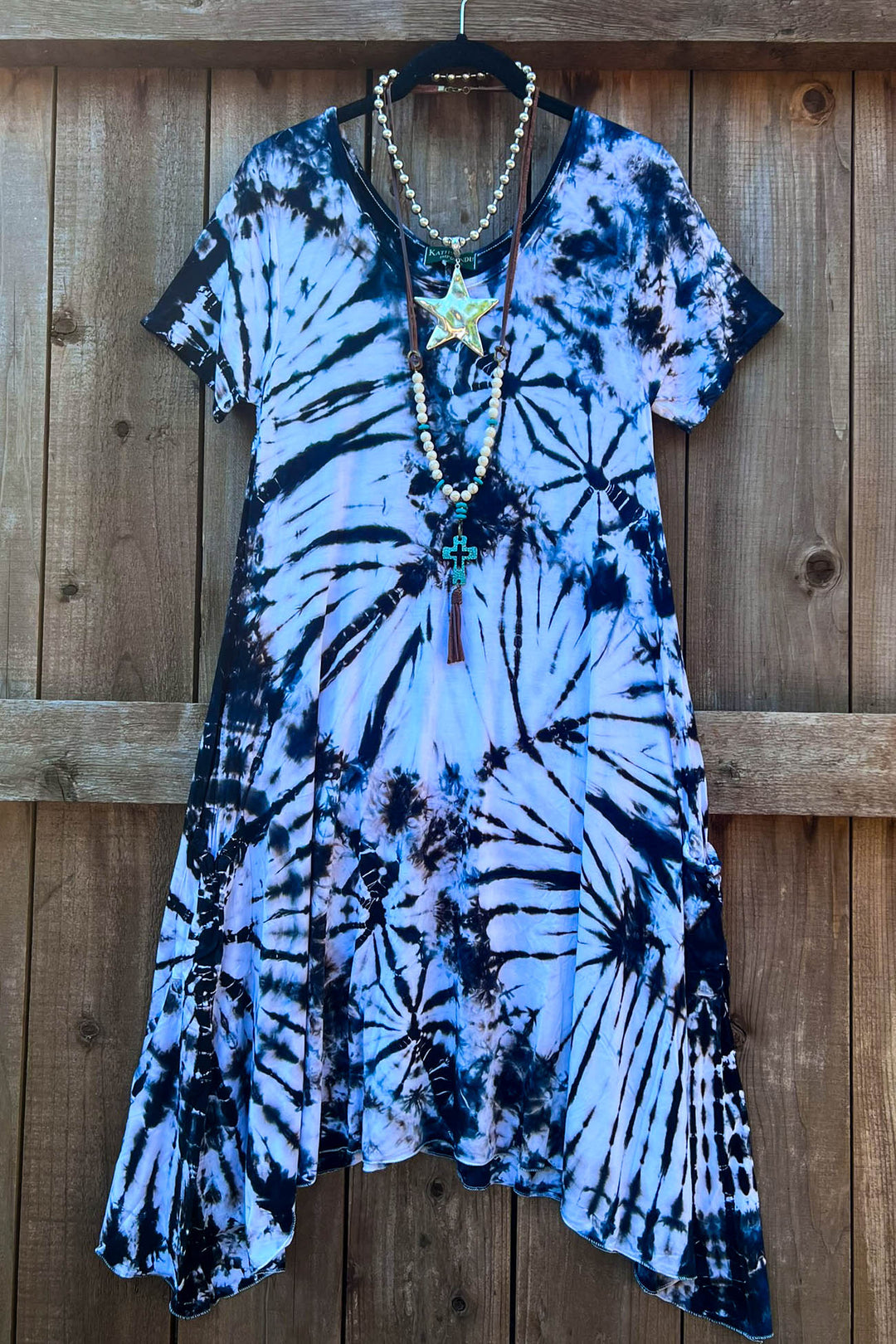 SONG OF THE SEA TIE DYE DRESS IN BLACK & WHITE