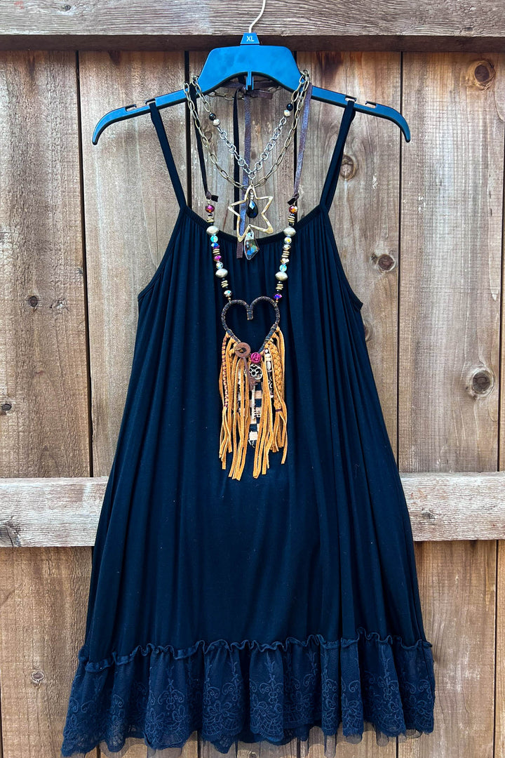 SO THIS IS LOVE LACE SLIP DRESS EXTENDER IN BLACK