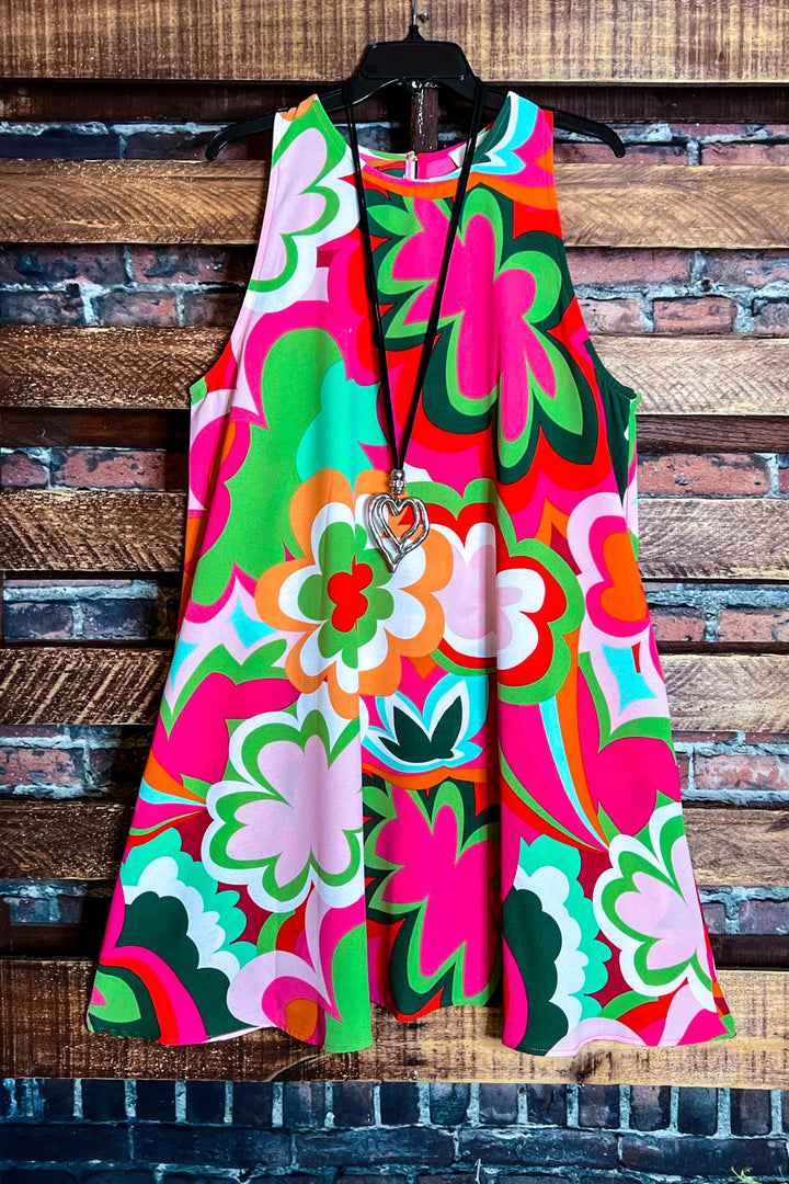 The Power of Joy Coral Multi-Color Dress