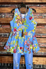 14-20 SIZE - A FRESH START BLUE FLORAL BABYDOLL TOP ----------- SALE