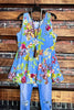 14-20 SIZE - A FRESH START BLUE FLORAL BABYDOLL TOP ----------- SALE