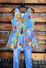 14-20 SIZE - A FRESH START BLUE FLORAL BABYDOLL TOP ----------- SALE