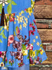 14-20 SIZE - A FRESH START BLUE FLORAL BABYDOLL TOP ----------- SALE