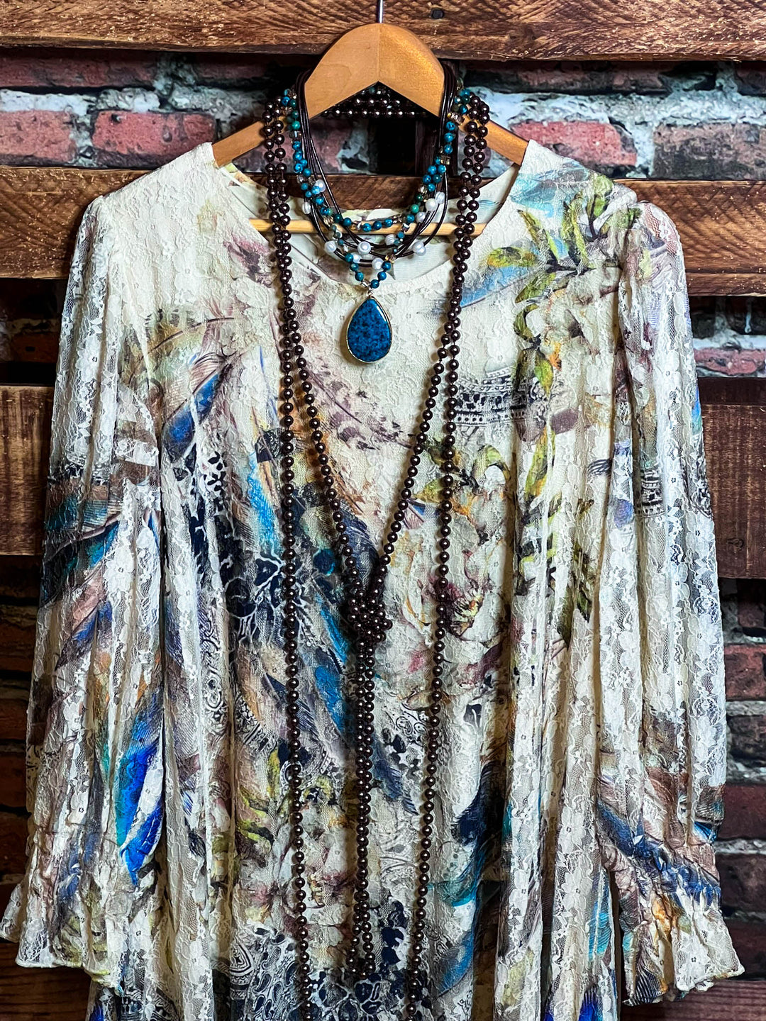 A World Full Of Wonder Lace Dress Tunic Multi-Color