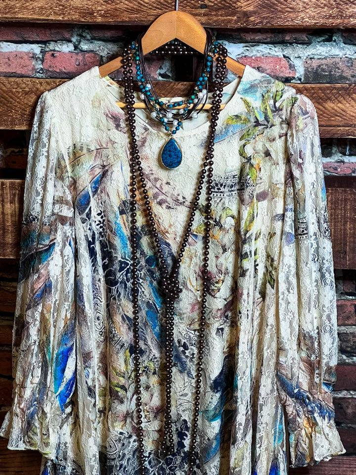 A World Full Of Wonder Lace Dress Tunic Multi-Color