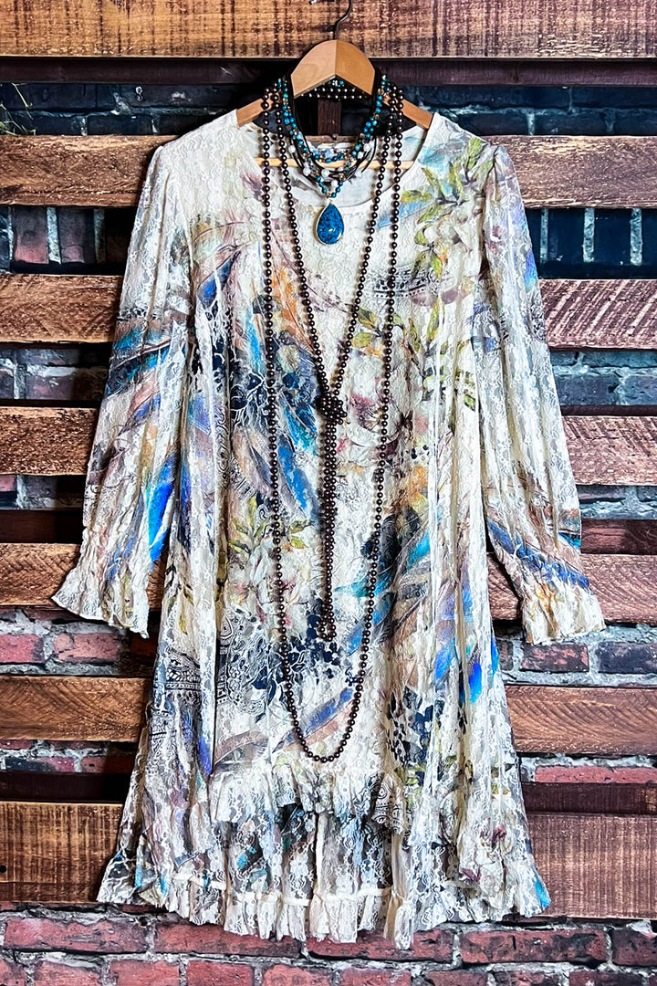 A World Full Of Wonder Lace Dress Tunic Multi-Color