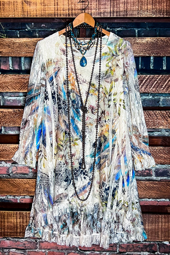 A World Full Of Wonder Lace Dress Tunic Multi-Color