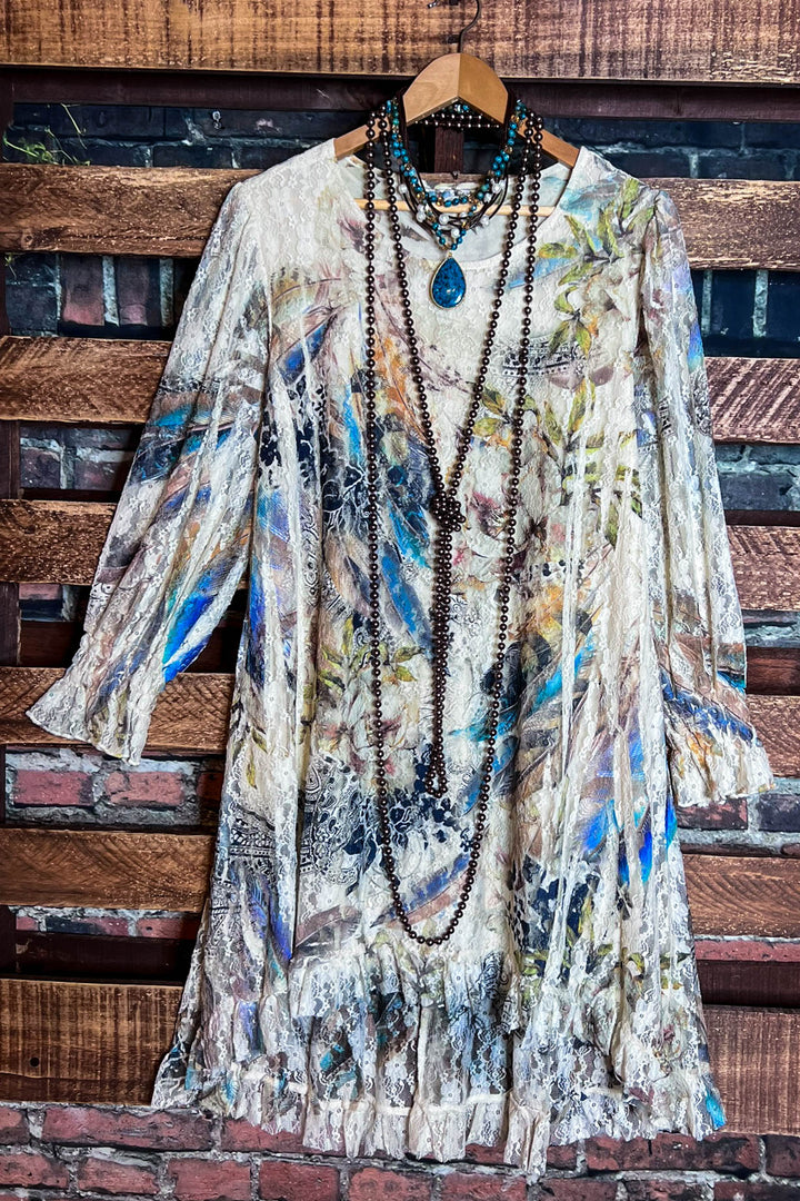 A World Full Of Wonder Lace Dress Tunic Multi-Color