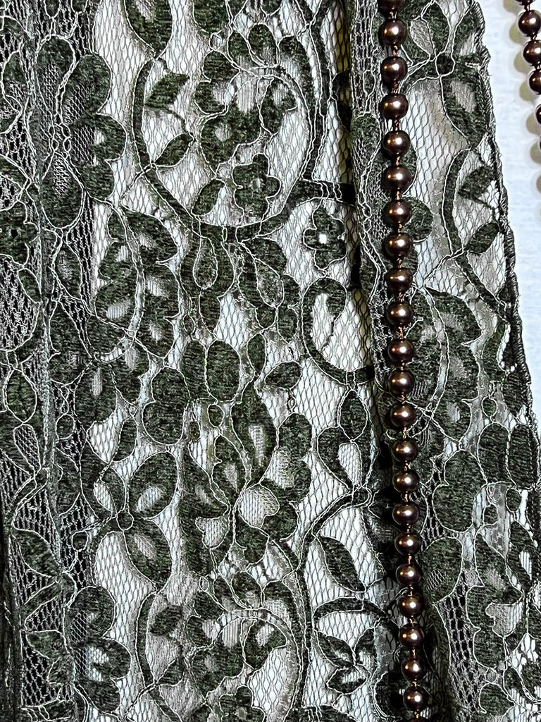 POEM OF LOVE OLIVE VELVET LACE JACKET CARDIGAN