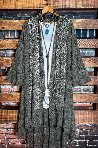 Like a Love Song Vintage-Inspired Lace Cardigan in Beige Turquoise