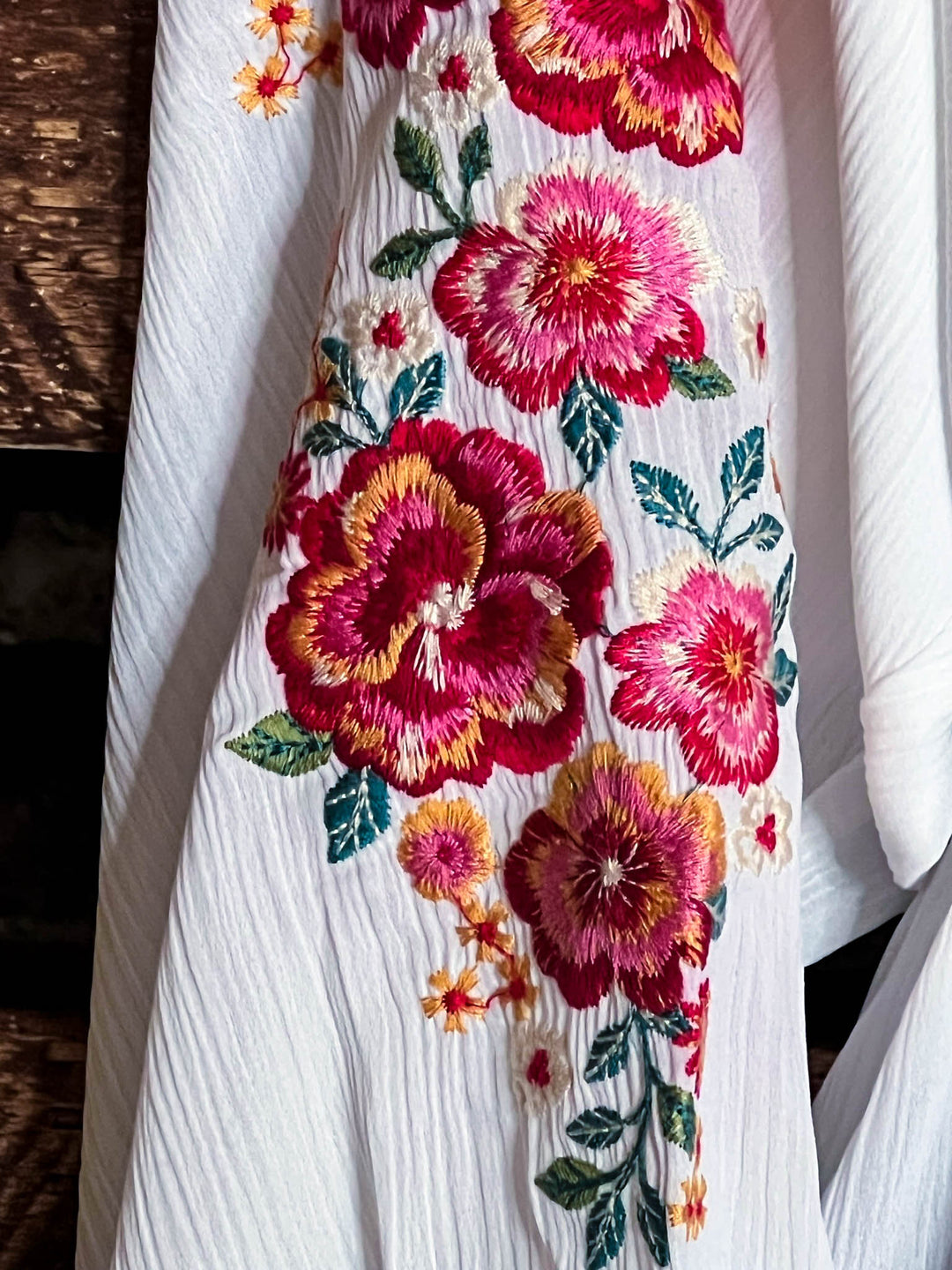 There You Go Vintage Boho Embroidered Top - Ivory