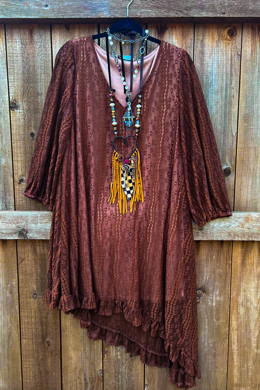 Laced in Love Brown Dress Tunic