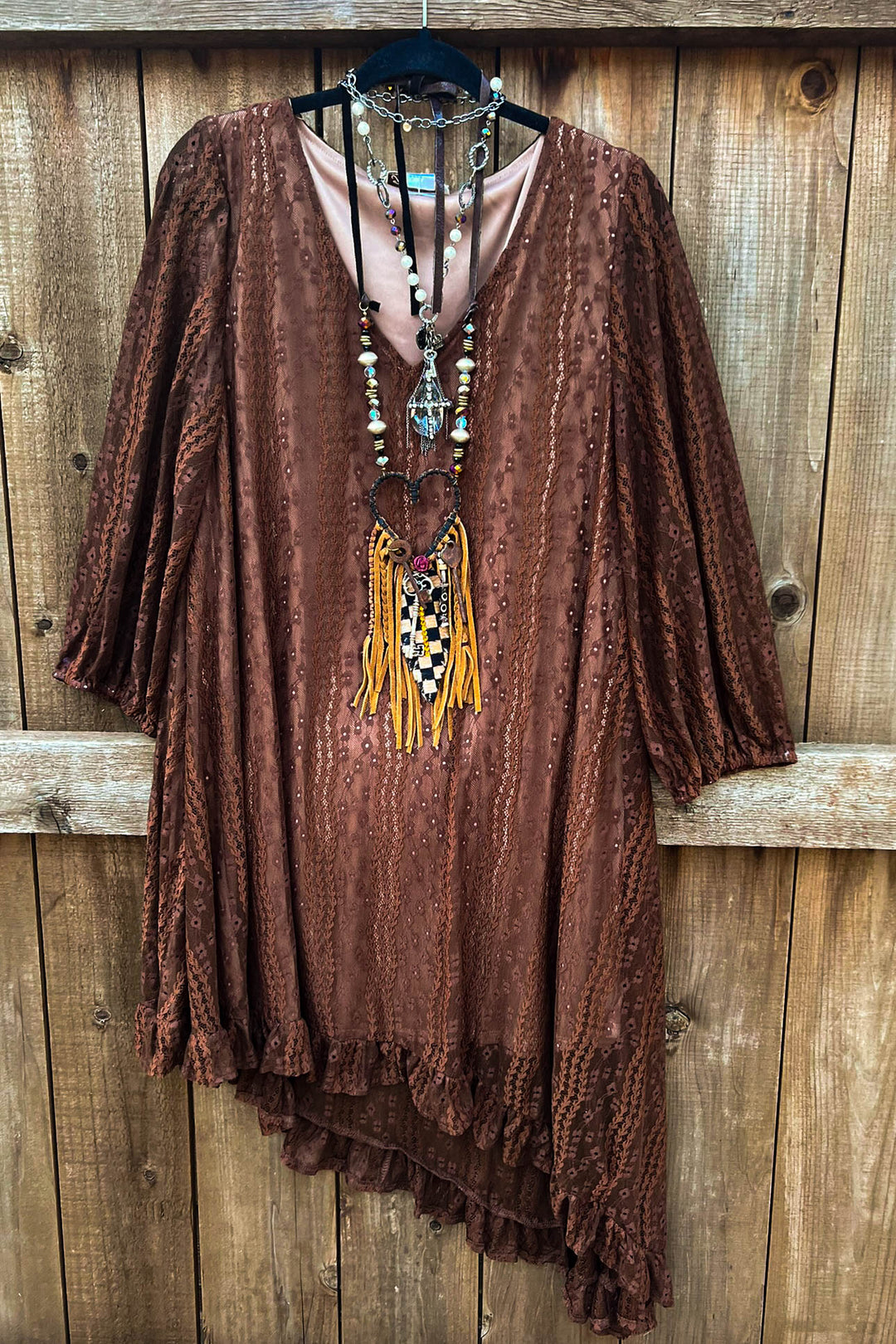Laced in Love Brown Dress Tunic