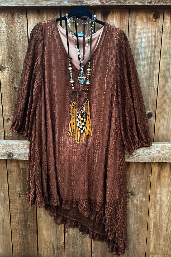 Laced in Love Brown Dress Tunic
