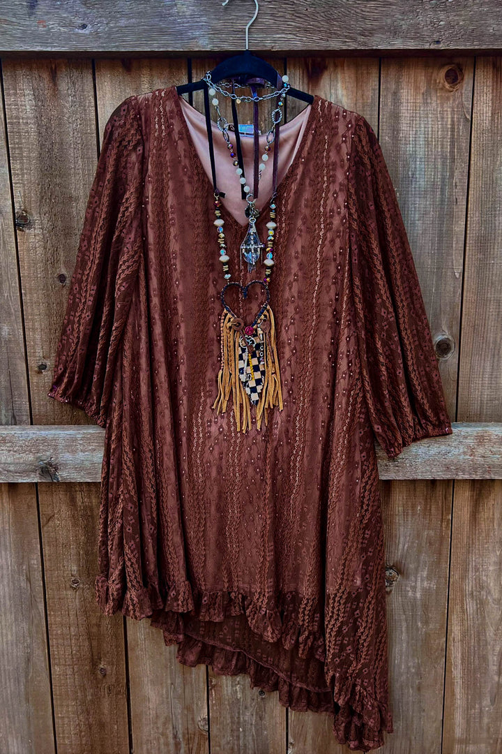 Laced in Love Brown Dress Tunic