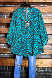 Declare Your Love Blouse Brown & Turquoise
