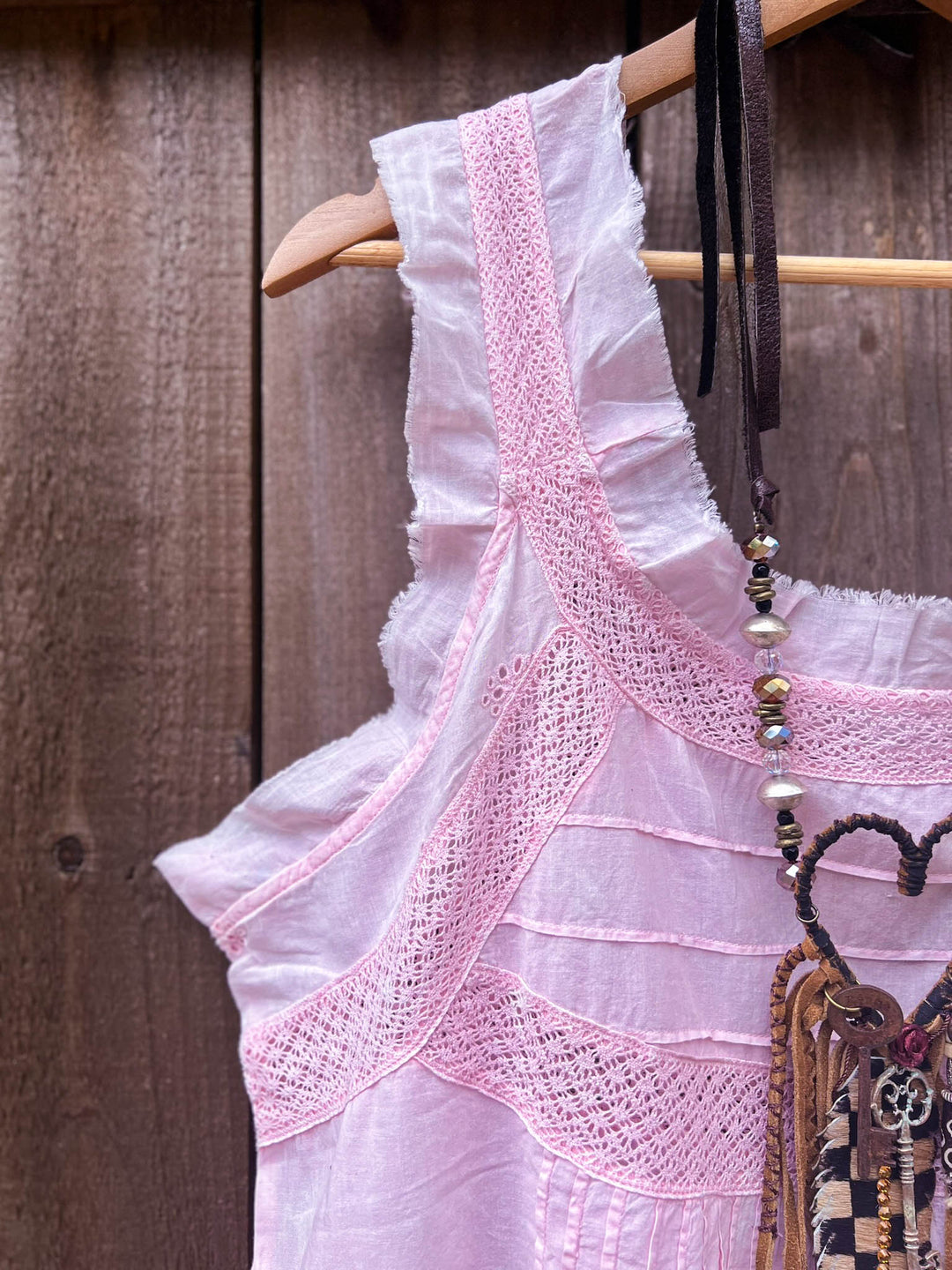 Whispering Love Pink Shabby Top -100% Cotton