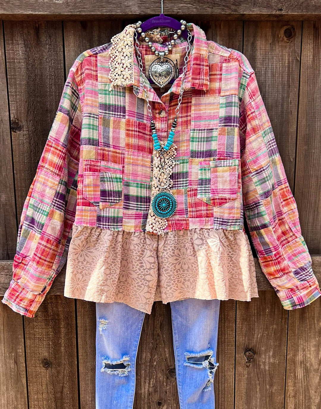 Patchwork Americana Belle Shacket -100% Cotton