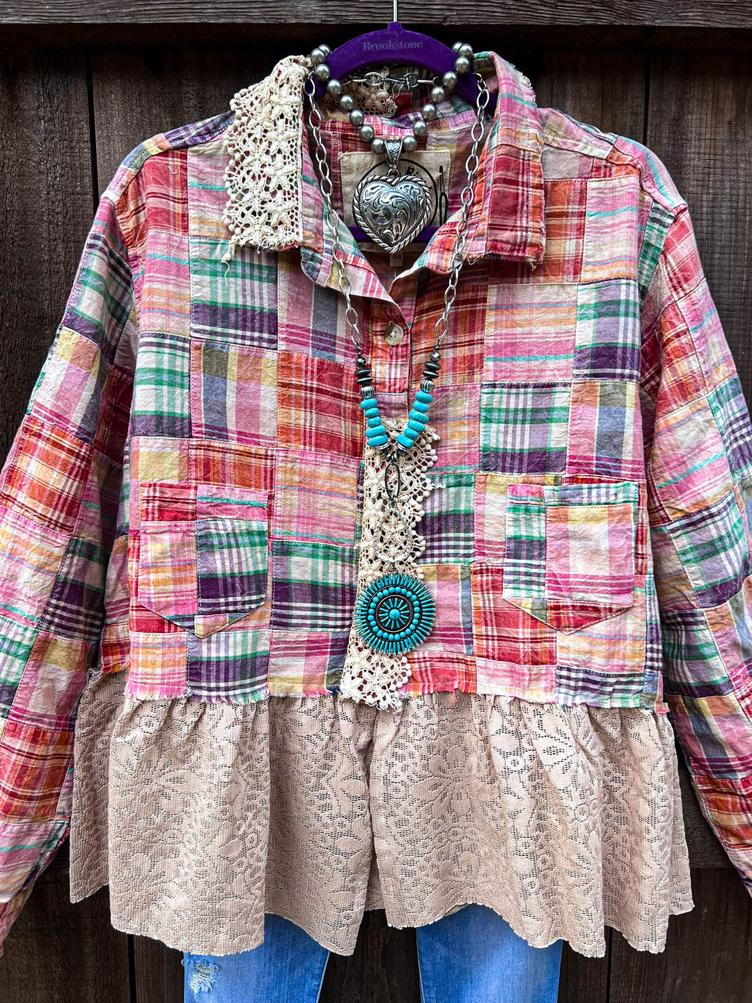 Patchwork Americana Belle Shacket -100% Cotton