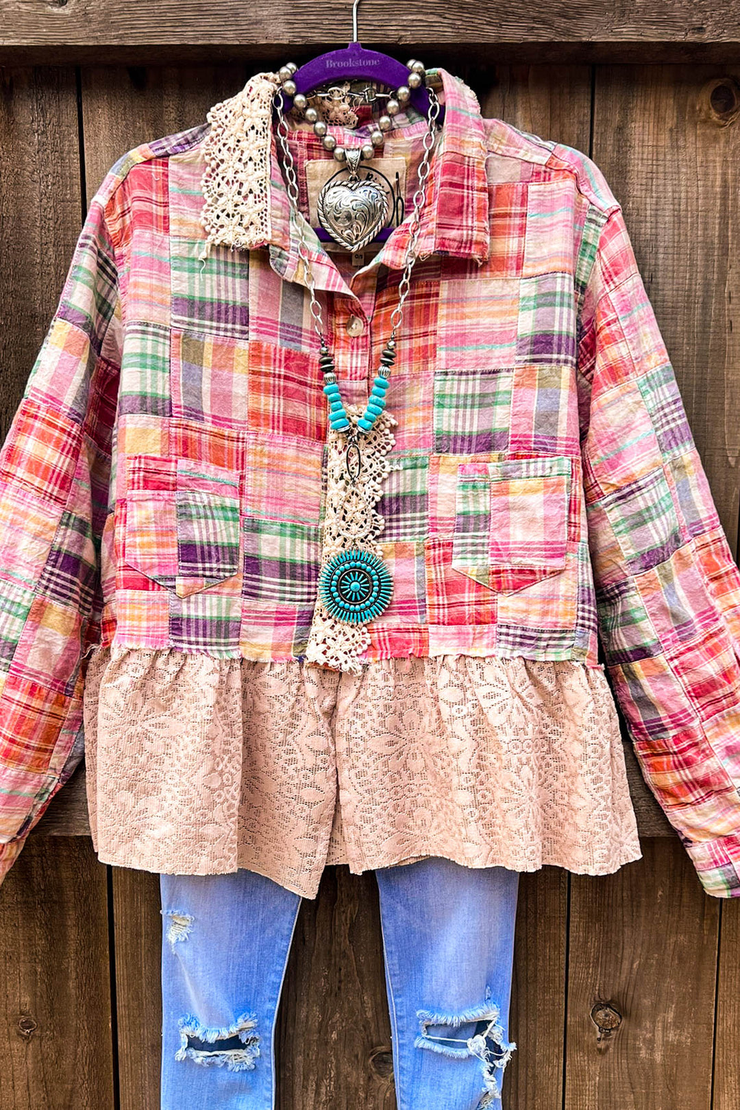 Patchwork Americana Belle Shacket -100% Cotton