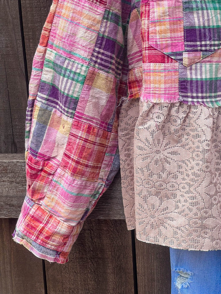 Patchwork Americana Belle Shacket -100% Cotton