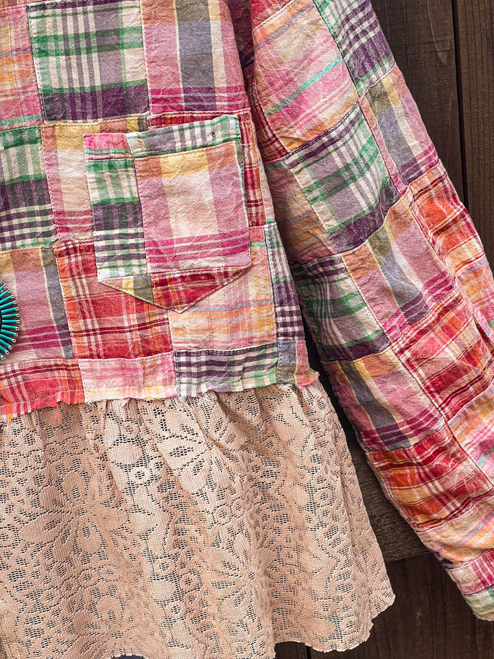 Patchwork Americana Belle Shacket -100% Cotton