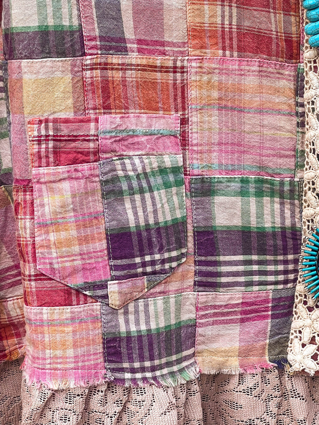 Patchwork Americana Belle Shacket -100% Cotton