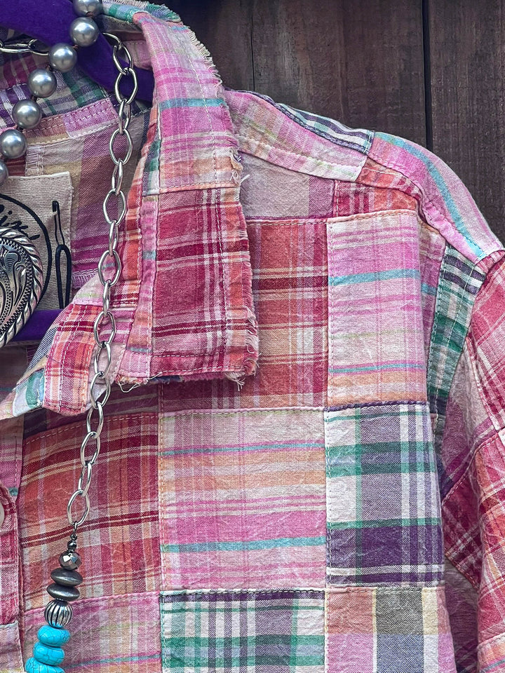 Patchwork Americana Belle Shacket -100% Cotton