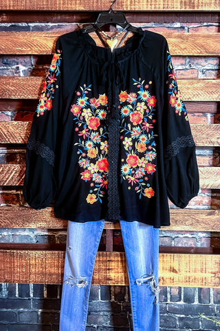 BE THE INSPIRATION PRETTY FLORAL BLOUSE IN BROWN & MULTI-COLOR