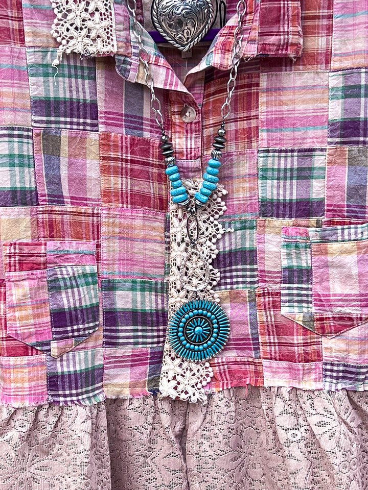 Patchwork Americana Belle Shacket -100% Cotton