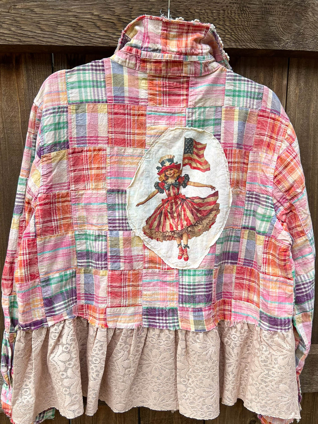 Patchwork Americana Belle Shacket -100% Cotton