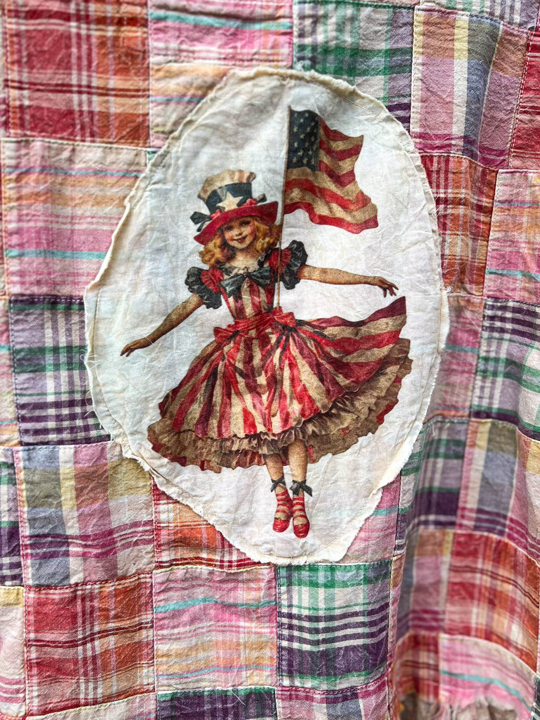 Patchwork Americana Belle Shacket -100% Cotton