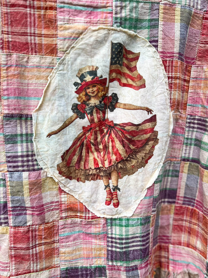 Patchwork Americana Belle Shacket -100% Cotton